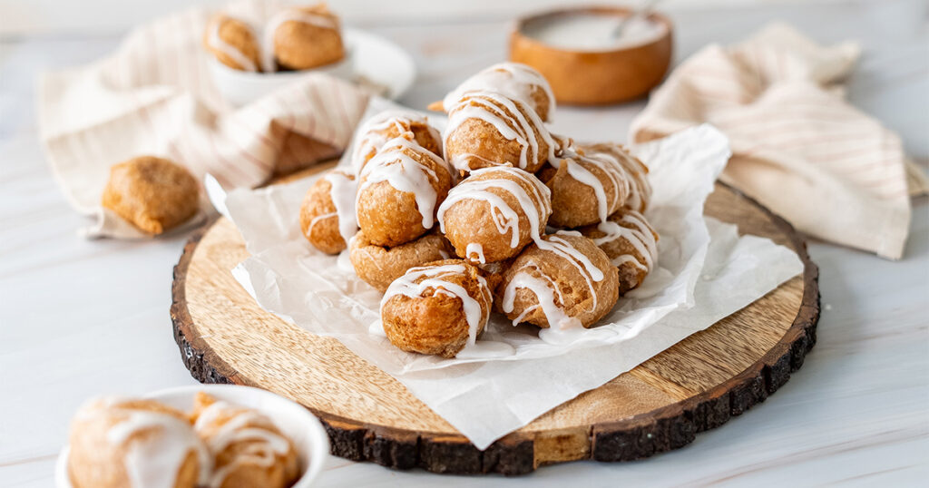 Coconut Glazed on a Golden-Chewy Poi Mochi