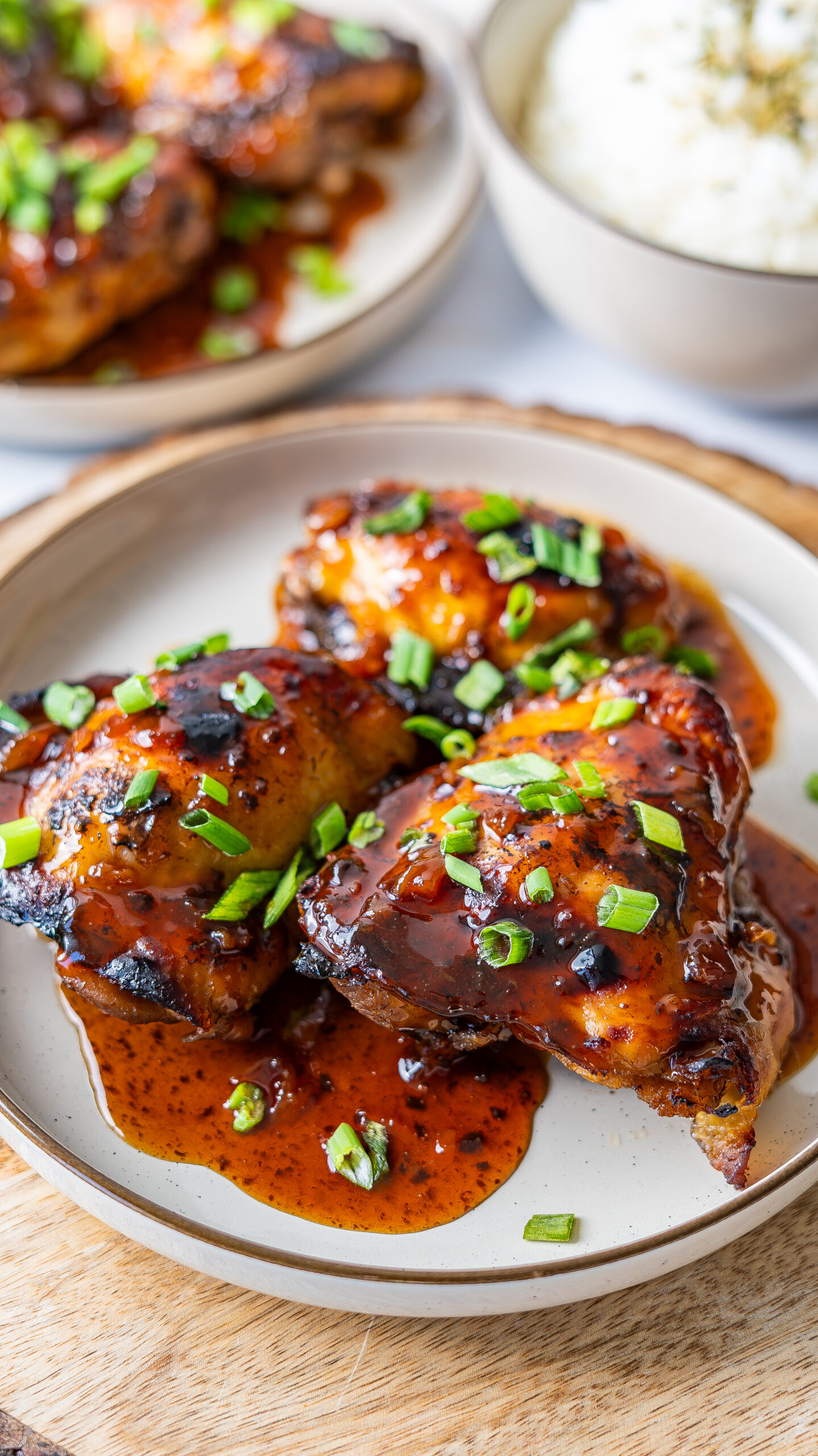 juicy glazed plated Shoyu Chicken